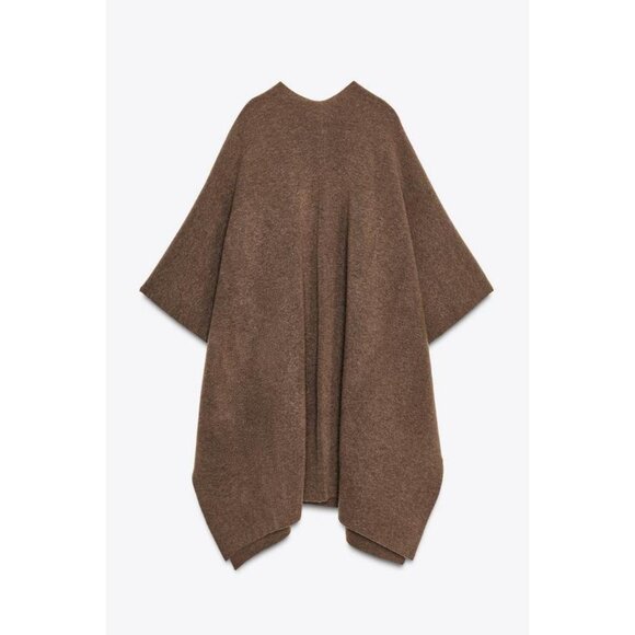 ZARA LONG KNIT CAPE - Picture 8 of 9